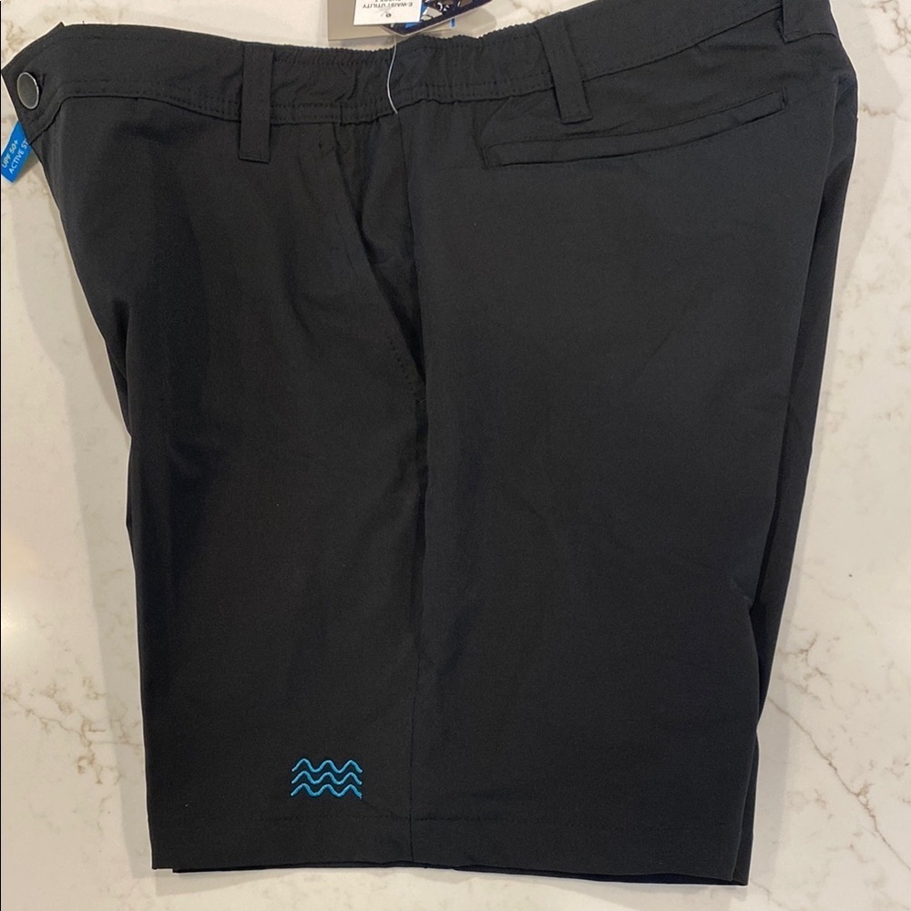 Surf & Swim Co. Short Hiking Swim E-Waist Utility Pockets Black Blue Size Large — image 8 of 8
